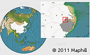 Satellite Location Map of Anji, highlighted country, highlighted parent region