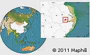 Satellite Location Map of Anji, highlighted country