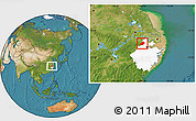 Satellite Location Map of Anji, highlighted parent region