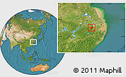 Satellite Location Map of Anji
