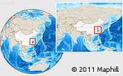 Shaded Relief Location Map of Anji, highlighted country, highlighted parent region, within the entire country