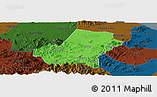 Political Panoramic Map of Anji, darken