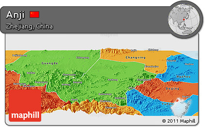 Political Panoramic Map of Anji