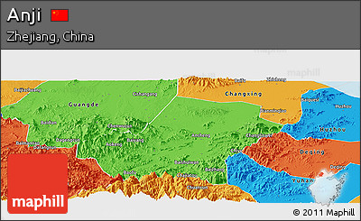Political Panoramic Map of Anji