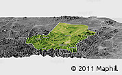 Satellite Panoramic Map of Anji, desaturated