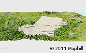 Shaded Relief Panoramic Map of Anji, satellite outside