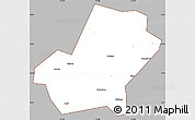 Gray Simple Map of Anji, cropped outside