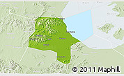 Physical 3D Map of Changxing, lighten