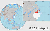Gray Location Map of Changxing, highlighted parent region