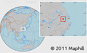 Gray Location Map of Changxing, hill shading