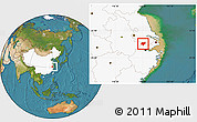 Satellite Location Map of Changxing, highlighted country