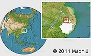 Satellite Location Map of Changxing, highlighted parent region
