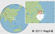 Savanna Style Location Map of Changxing, highlighted parent region