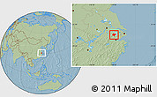 Savanna Style Location Map of Changxing, hill shading