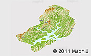 Physical 3D Map of Chunan, cropped outside