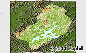 Physical 3D Map of Chunan, darken
