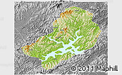 Physical 3D Map of Chunan, desaturated