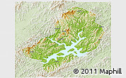 Physical 3D Map of Chunan, lighten