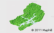 Political 3D Map of Chunan, cropped outside