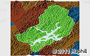 Political 3D Map of Chunan, darken