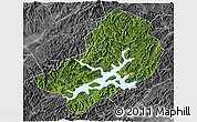Satellite 3D Map of Chunan, desaturated
