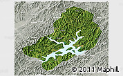 Satellite 3D Map of Chunan, lighten, semi-desaturated