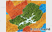 Satellite 3D Map of Chunan, political outside