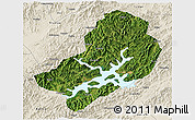 Satellite 3D Map of Chunan, shaded relief outside