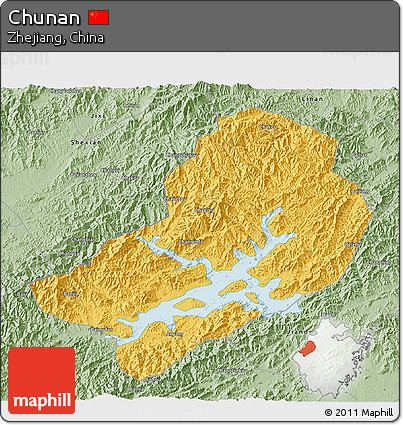 Savanna Style 3D Map of Chunan