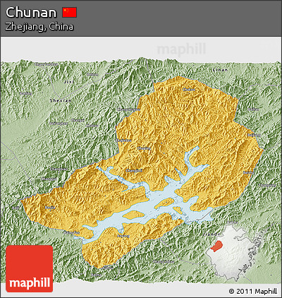 Savanna Style 3D Map of Chunan