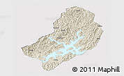 Shaded Relief 3D Map of Chunan, cropped outside