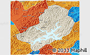 Shaded Relief 3D Map of Chunan, political outside