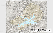 Shaded Relief 3D Map of Chunan, semi-desaturated