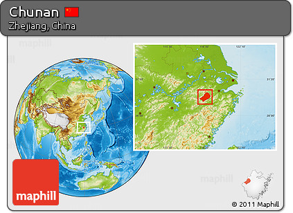 Physical Location Map of Chunan