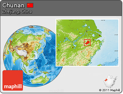 Physical Location Map of Chunan