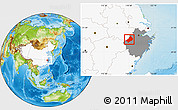 Physical Location Map of Chunan, highlighted country, highlighted parent region