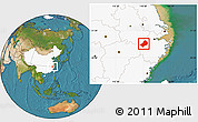 Satellite Location Map of Chunan, highlighted country