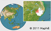Satellite Location Map of Chunan, highlighted parent region
