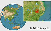 Satellite Location Map of Chunan