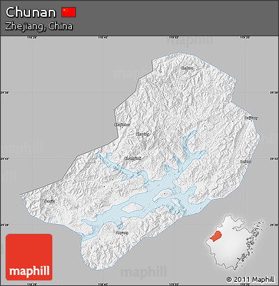 Gray Map of Chunan, single color outside