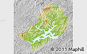 Physical Map of Chunan, lighten, desaturated