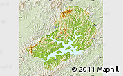 Physical Map of Chunan, lighten