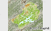 Physical Map of Chunan, semi-desaturated