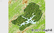 Satellite Map of Chunan, physical outside