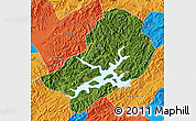 Satellite Map of Chunan, political outside
