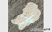 Shaded Relief Map of Chunan, darken