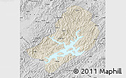 Shaded Relief Map of Chunan, desaturated