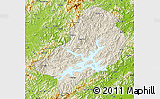 Shaded Relief Map of Chunan, physical outside