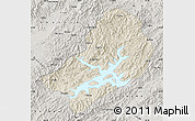 Shaded Relief Map of Chunan, semi-desaturated