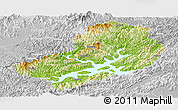 Physical Panoramic Map of Chunan, lighten, desaturated